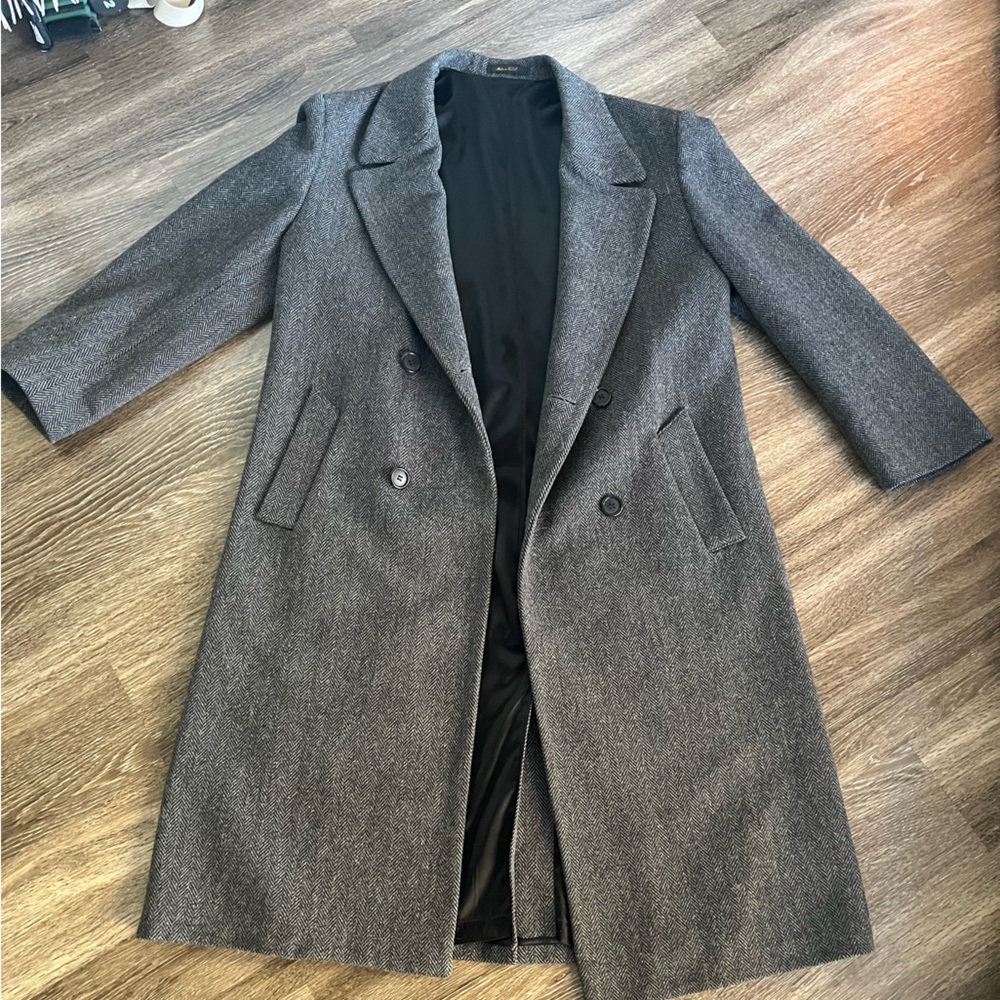 Made in USA herringbone vintage long coat
